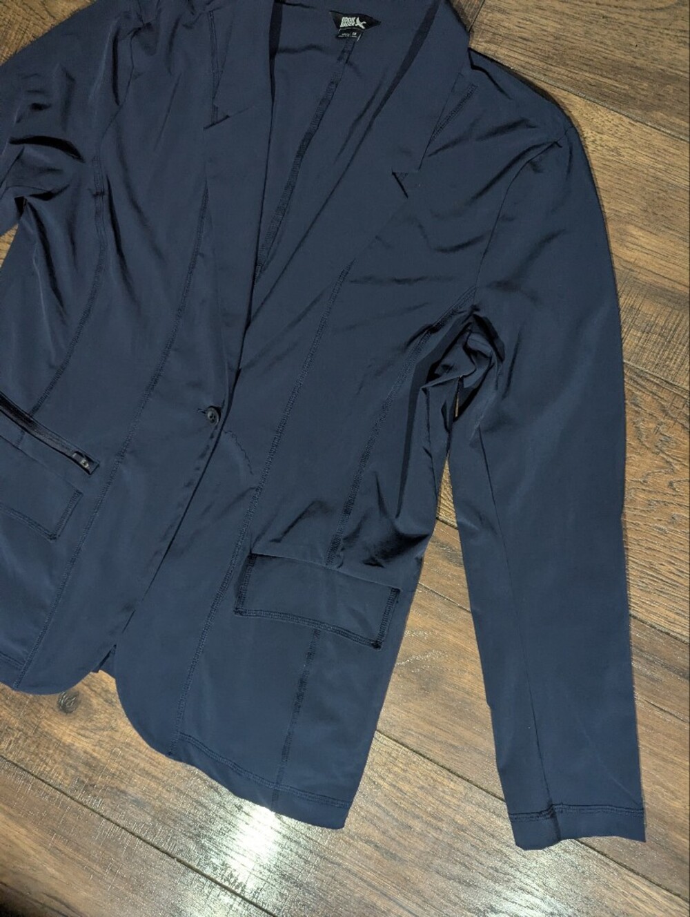 Eddie Bauer Women's Athleisure Blazer Jacket Unlined Stretch Size 14 Zip Pockets - Picture 5 of 16